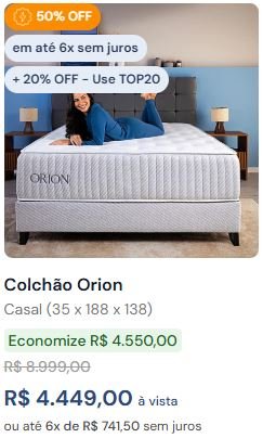 Promoção 8 orion dia das maes